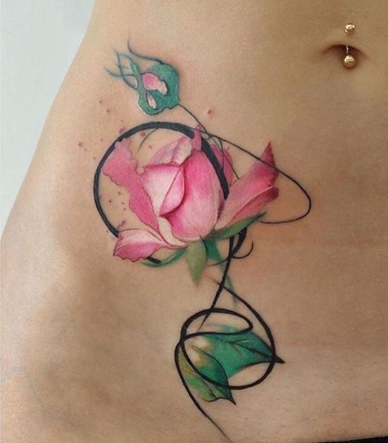 Flower Tattoos : 3D Pink rose tattoo – 120+ Meaningful Ros… | Flickr