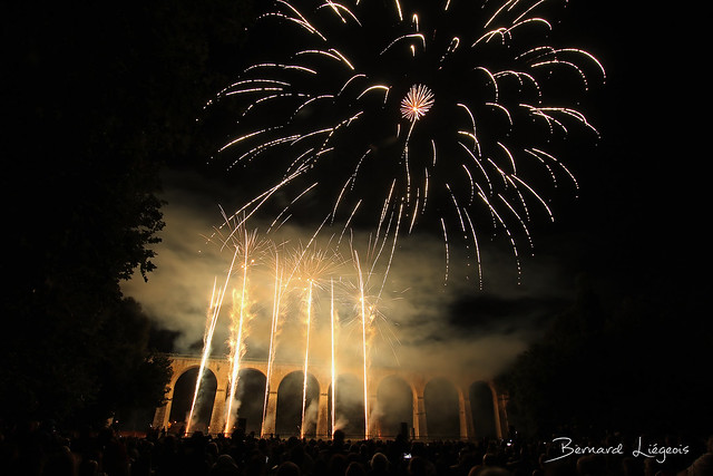 Fireworks on July 14, National Day, Saint-Benoît (86)
