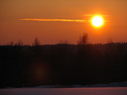 winter sun evening penttilänmäki