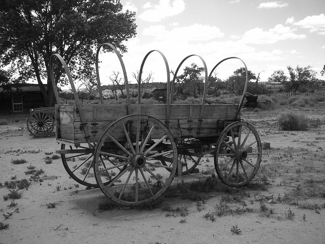 Old wagon in B&W