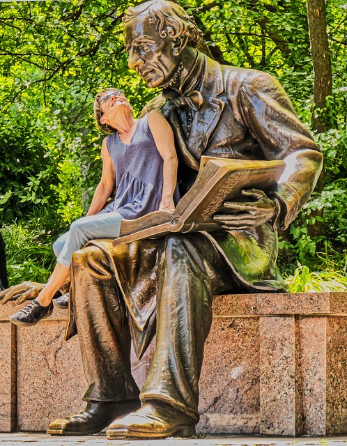 Hans Christian Andersen & Admirer in Central Park
