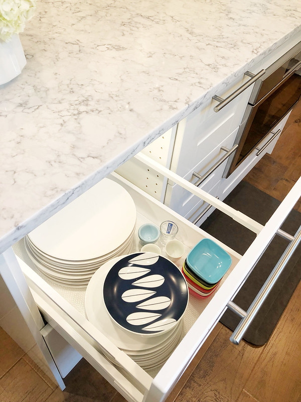 Inside the kitchen island drawers