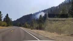 Fire creeping over the mountain