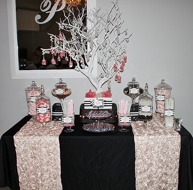 Black and Blush Candy Table 1