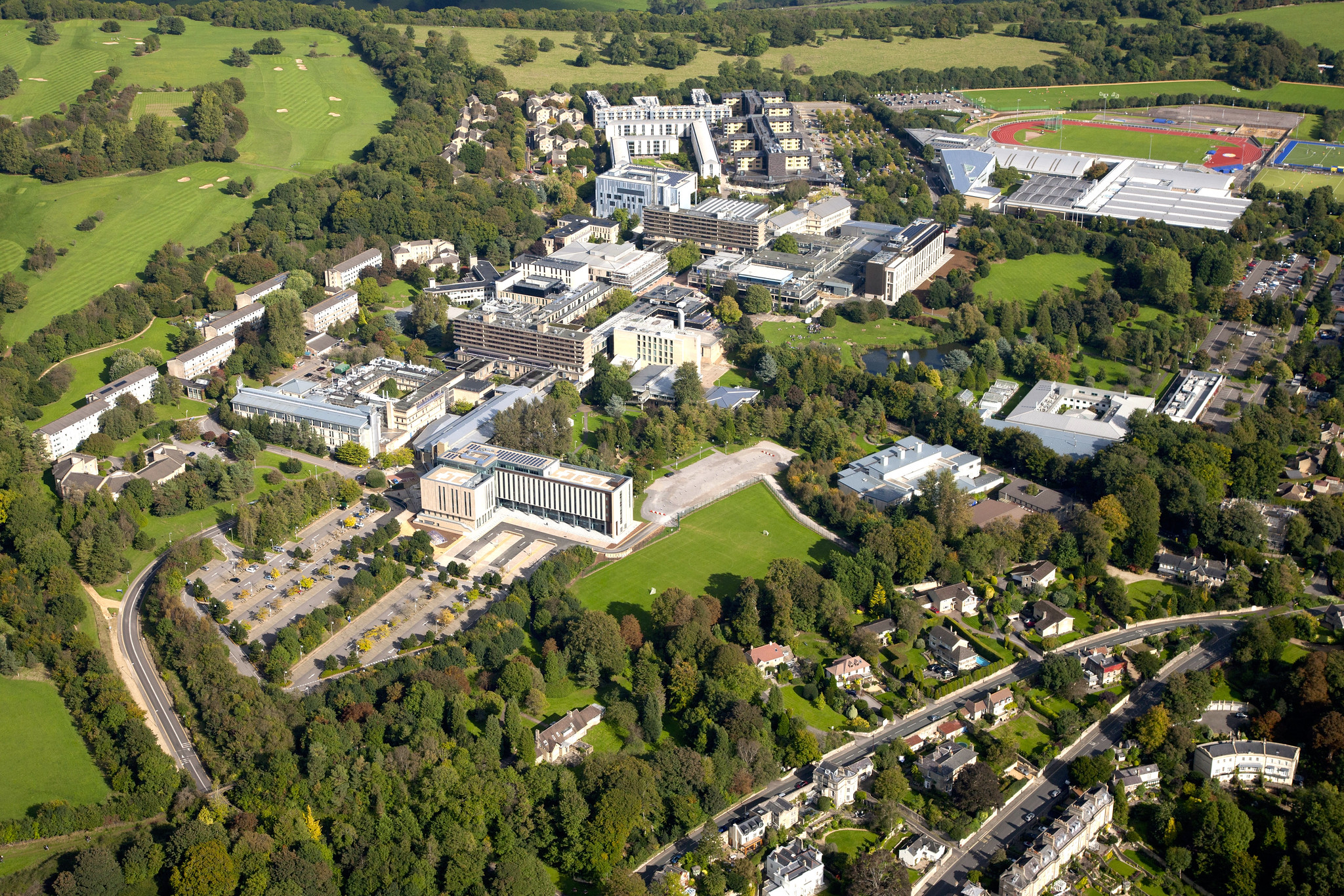 Aerial photo of the Claverton Campus