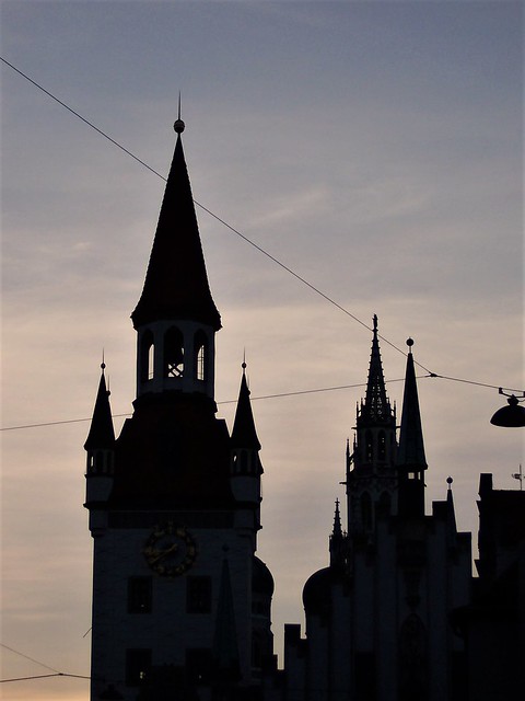 Marienplatz silhouette, Munich