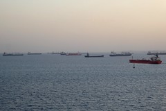 Gulf Of Suez At Anchor Awaiting Canal Transit