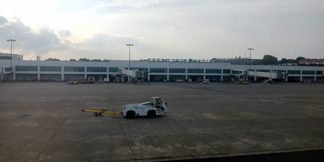 The tarmac and terminal of the Francisco Bangoy International Airport in Davao.