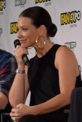 Evangeline Lilly on stage at Fan Expo Boston 2018