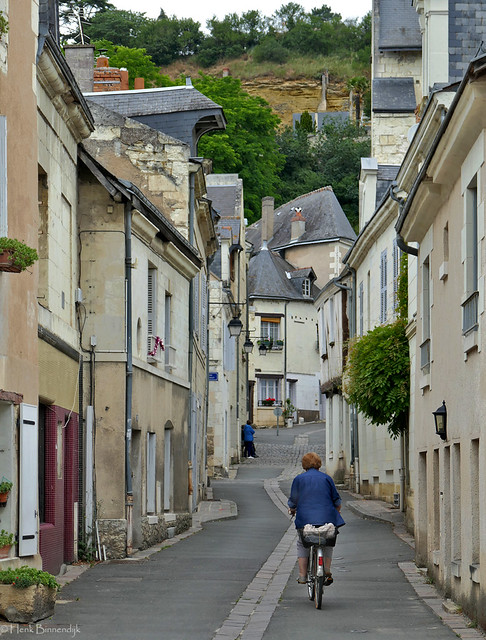 France: Chinon, old town street blues