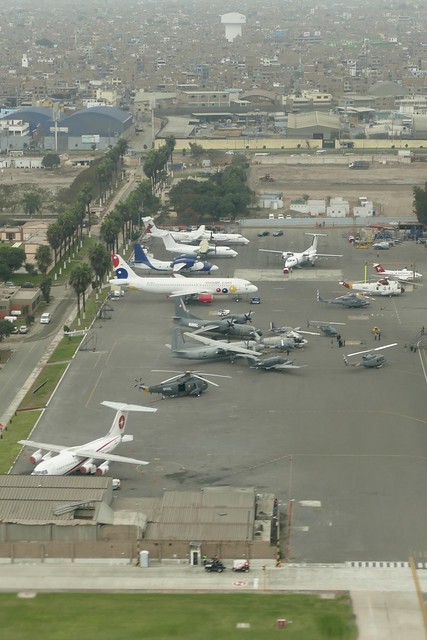 Lima Airport Peru LIM parked and stored aircrafts on 3rd August 2018