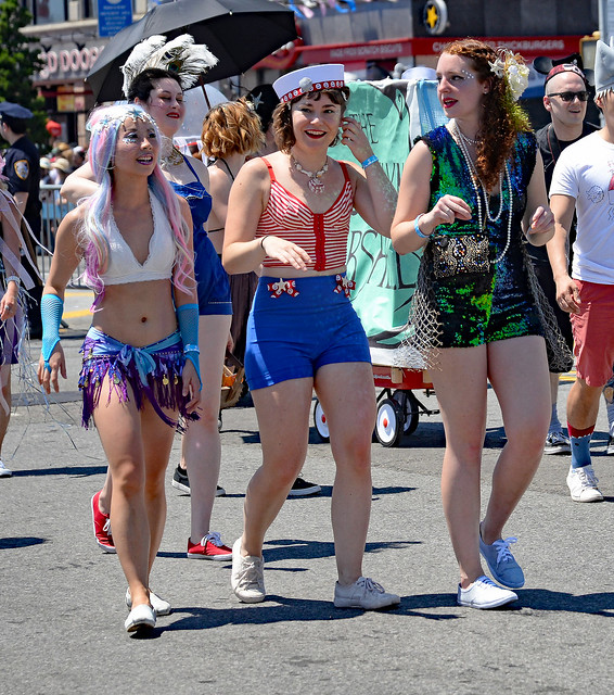 Three Women Coney Island Mermaid Parade