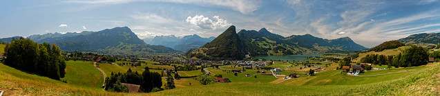 Panorama of the Lauerzersee and Schwyz