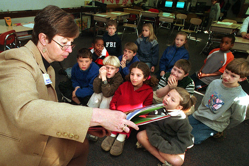 Reading to elementary school students