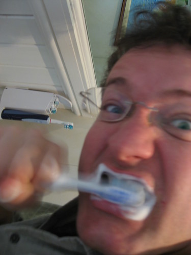 Brushing my teeth