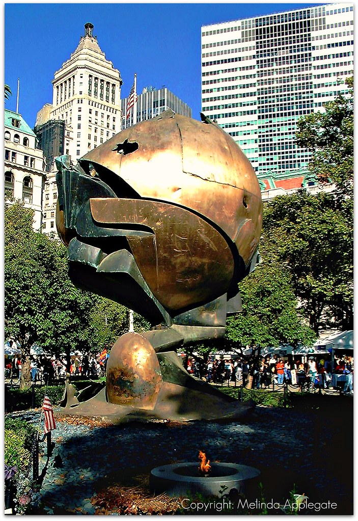 "The Sphere" Sculpture by Fritz Koenig, Restored at Battery Park as a Temporary Memorial to the Victims of September 11th by Melbie Toast