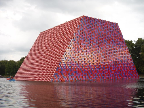 Christo, The London Mastaba, from Path along The Serpentine SWC Short Walk 19 - Royal Parks