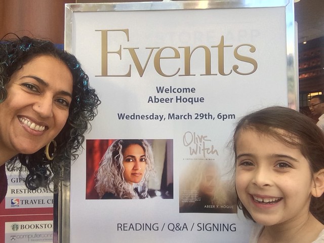 with Vesper and my book launch poster