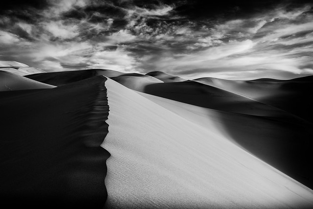 The eureka sand dunes at sunset