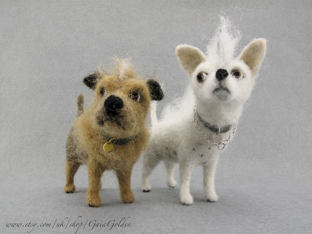 Sid and Nancy felted dog Punk duo!