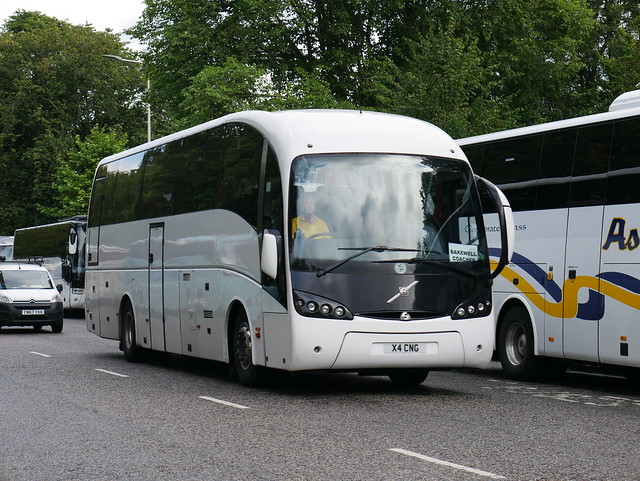 Bakewell Coaches of Bakewell Volvo Sunsundegui Sideral X4CNG at Regent Road, Edinburgh, on 14 August 2018.