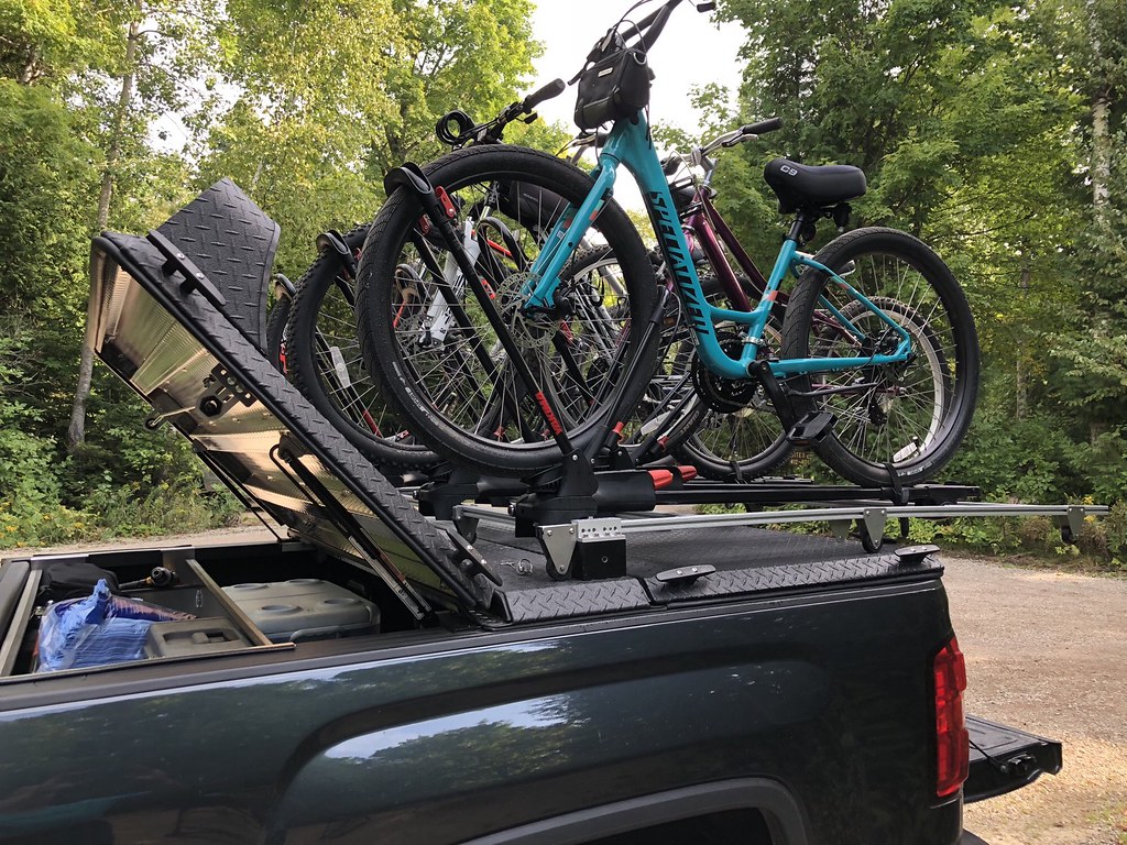 A Custom Bike Rack Mounted To A Heavy Duty Truck Bed Cover…