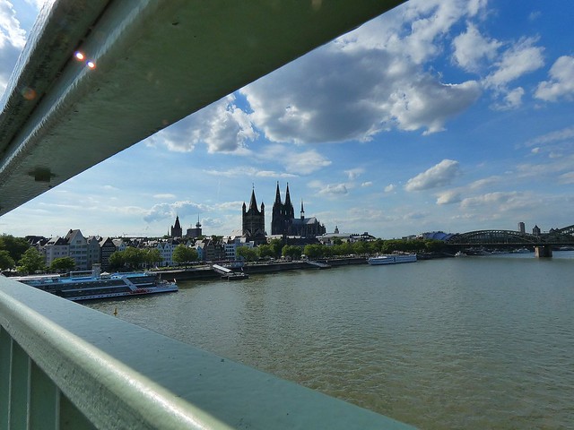 View of Cologne with Cologne Cathedral and Hohenzollern Bridge