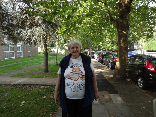 Julie with Grandma shirt