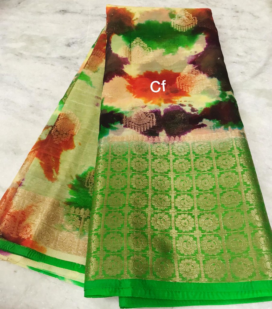 Kora Muslin Sarees | Beautiful Kora muslin multi colour sarees | CF Brand | CF Sarees | City Fashions