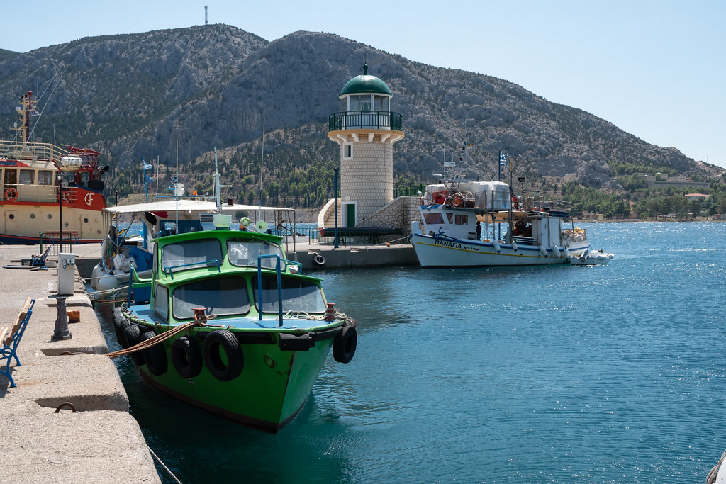 Antikyra faros and boats