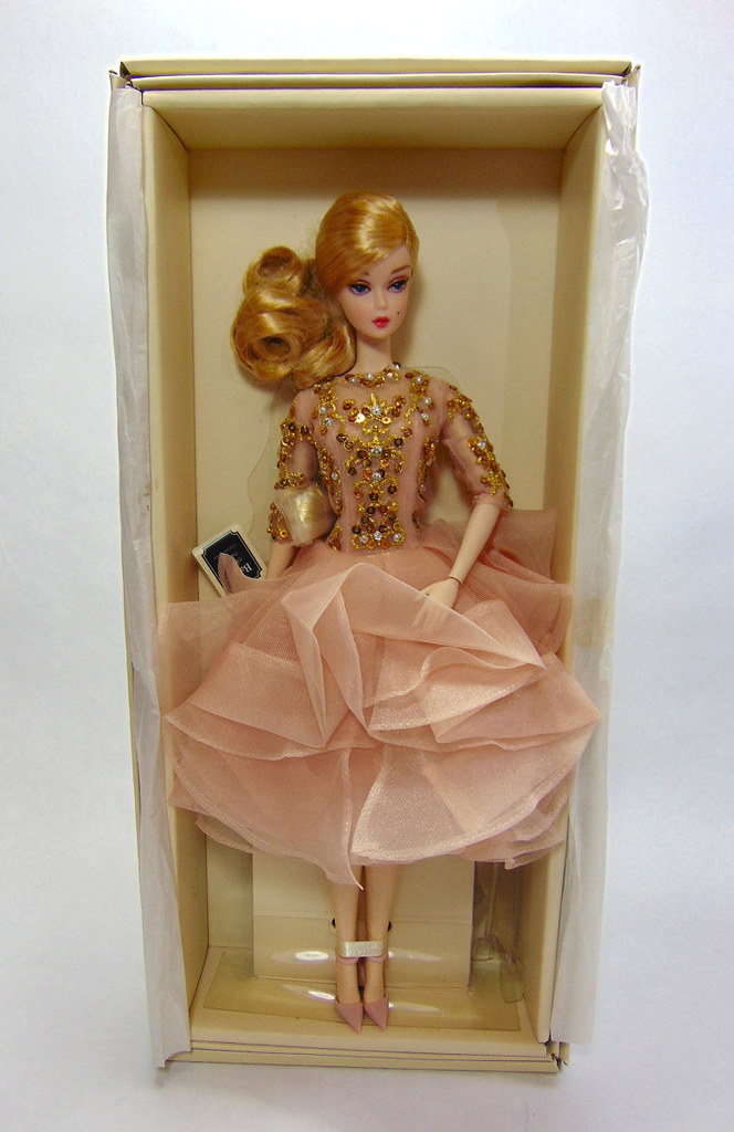 Blush & Gold Cocktail Dress Silkstone Doll Barbie Fashion Model Collection 