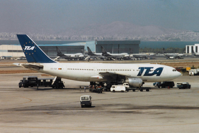 OO-TEF Airbus A300B1 cn 002 Trans European Airways Athens 27Sep88