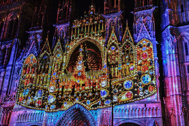 Animation son et lumière - Cathedrale de Rouen