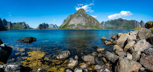 panorama kjerkfjorden lofoten islands îles reine paysage landscape seascape mountain sea montagnes fjord rocks norway norvège sony alpha a7r2 a7rii 1635 assemblage