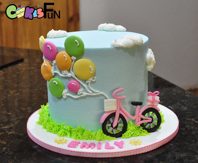 Bicycle and Balloons Cake