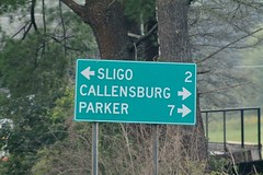 Directional sign at intersection of PA 58 and PA 368 in Callensburg
