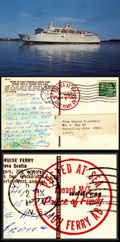 Nova Scotia Postal History - 2 September 1971 - Posted at Sea / Postcard - Prince of Fundy of Lion Ferry AB - Mailed at Yarmouth, N.S.