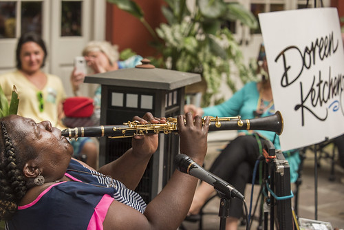 Doreen Ketchens in the courtyard at the WWOZ Groove Gala on September 6, 2018. Photo by Ryan Hodgson-Rigsbee www.rhrPhoto.com
