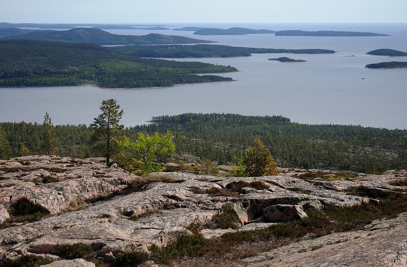 20180524-059F | Skuleskogen-Nationalpark: Blick vom Slåttdalsberget über die Ostsee und die Schärenküste vor Örnsköldsvik. Höga Kusten, Ångermanland / Schweden, 24.05.2018