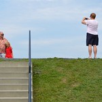 Taking Photos On The Levee In Fort Kent 