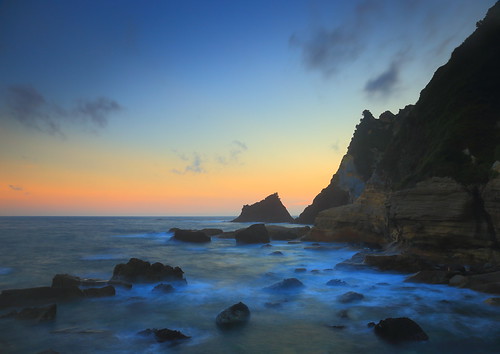 japan sizuoka irumasenjoziki sea cliff dike scenicspot cape landscape sunset stratum