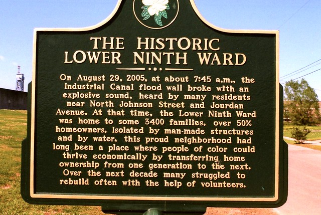 Lower 9th Ward Plaque