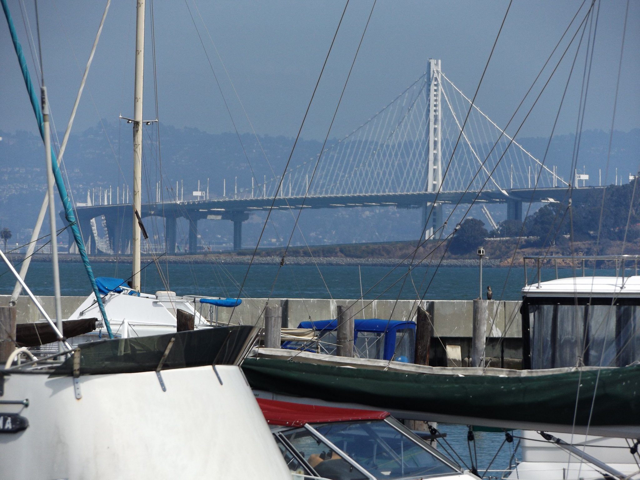 Eastern Section of San Francisco Bay Bridge from Pier 39, San Francisco, California, USA, 6 September 2018