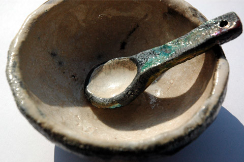 RAKU bowl + teaspoon