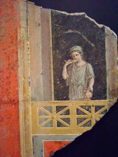 Fresco fragment of a Woman on a Balcony Roman 9 BCE-14 CE (1)
