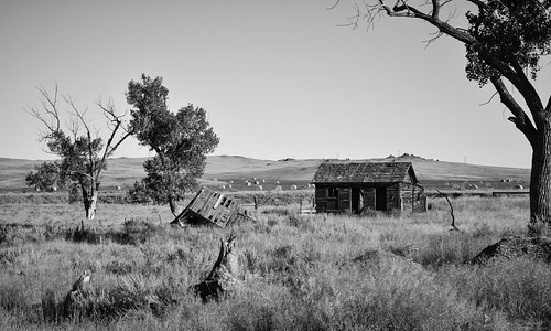 black white abandoned building montana prairie