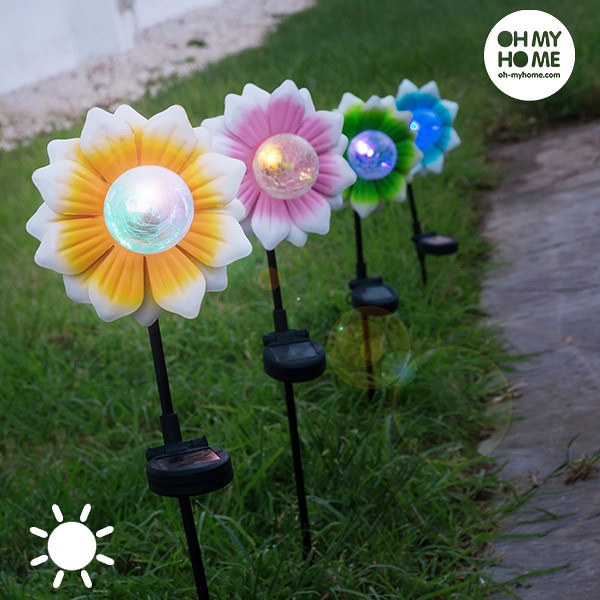 Fleur Solaire avec LED Multicolore Oh My Home, Fleur Solair…