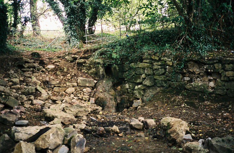 The source of Pigeonhouse Stream, down to a trickle
