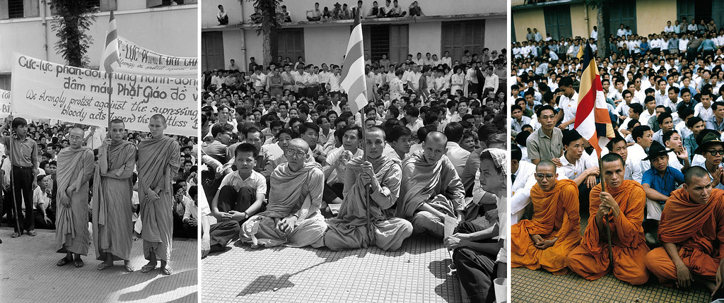 SAIGON 1963 - Chùa Xá Lợi - Buddhist Monks Protesting President Diem