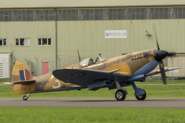Taxiing, Supermarine Spitfire LF IXe, MK356, Wings and Wheels Airshow, 2018